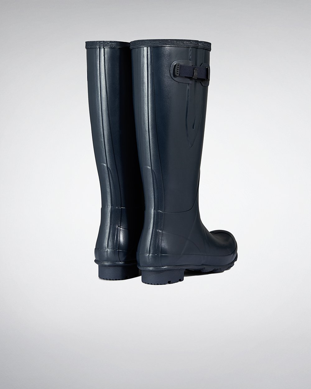 Men Hunter Norris Field Side Adjustable | Tall Rain Boots Navy | NZ-21583-DTIQ